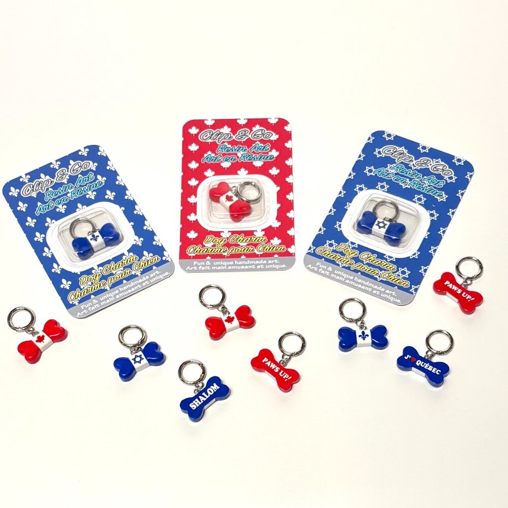 NEW CUSTOM HANDMADE "CLIP & GO" Resin Art DOG CHARMS